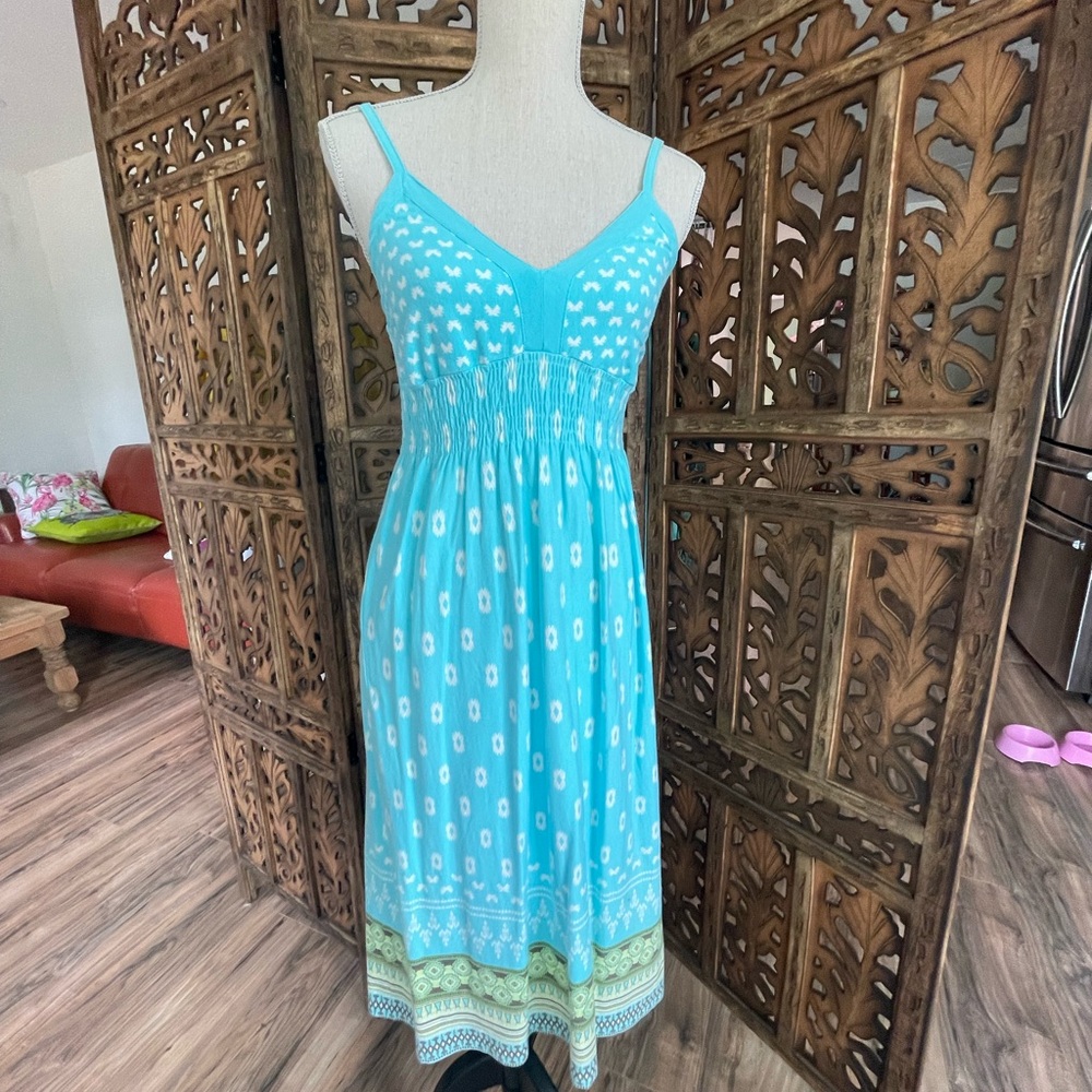 Athleta Blue Sleeveless Sundress Midi